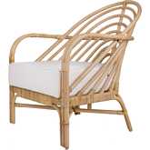 Lana Accent Arm Chair in Natural Rattan & Fabric